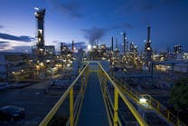 Esso SA Francaise's integrated Notre-Dame-de-Gravenchon refining platform in Normandy, France.
