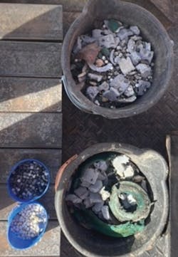 Debris was removed while milling plugs on a horizontal well (Fig. 10).