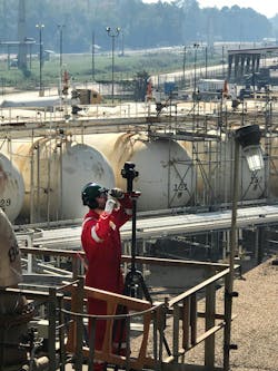 Professional oil and gas surveyors used a range of techniques to rapidly collect and build the refinery site’s model (Fig. 5).
