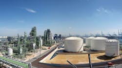 Neste's renewable fuels refinery on the Port of Rotterdam in the Netherlands.