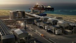 Artistic rendering of ADNOC's Ruwais LNG project.