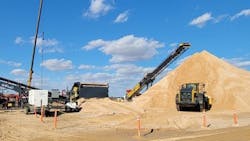 Ovintiv wetsand pile process near location for sand-intensive trimulfrac jobs