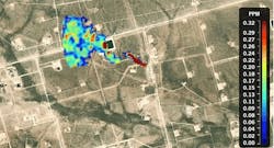 Site 15 methane emission imaging shows a westward-blowing plume (Fig. 4).