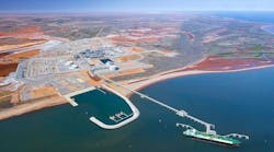 Wheatstone LNG plant at Ashburton North, Western Australia.