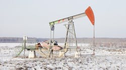 Oil pump jack. Bashkortostan, Russia. 