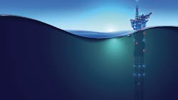 Rendering of offshore oil and gas platform